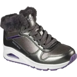 Skechers UNO - COZY ON AIR Detská zimná obuv, sivá, veľkosť #6232158