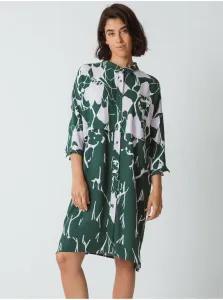 Zelené dámske vzorované košeľové šaty SKFK Lisabe #5838638