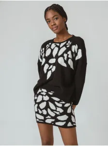 Bielo-čierna vzorovaná puzdrová svetrová sukňa SKFK Aintzire #644982