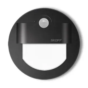 LED nástenné svietidlo Skoff Rueda čierna studená 10V MJ-RUE-D-W s čidlom pohybu (LED nástenné svietidlo Skoff Rueda čierna studená 10V MJ-RUE-D-W s čidlom pohybu)