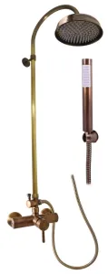SLEZAK-RAV - Vodovodná batéria sprchová SEINA s hlavovou a ručnou sprchou - stará mosadz, Farba: stará mosadz, Rozmer: 150 mm SE982.5/3SM #6554927