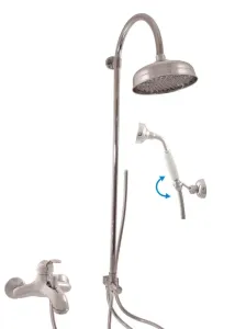SLEZAK-RAV - Vodovodné batérie vaňová LABE s hlavovou a ručnou sprchou, Farba: chróm, Rozmer: 150 mm L054.5 / 3 #6552016