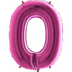 Balón fóliový číslo ružové 0