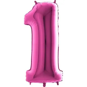 Balón fóliový číslo ružové 1
