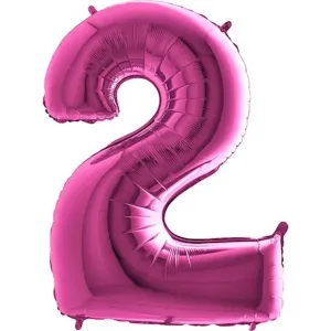 Balón fóliový číslo ružové 2