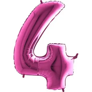 Balón fóliový číslo ružové 4