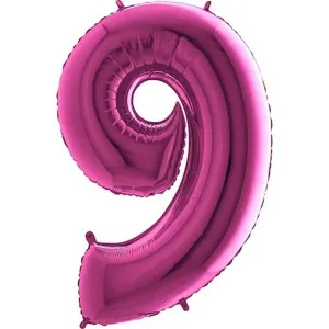Balón fóliový číslo ružové 9