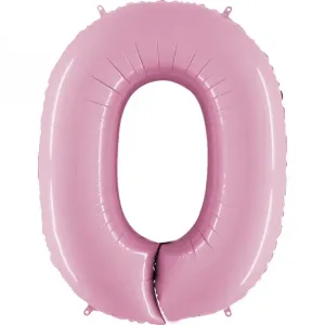 Balónik fóliový číslo 0 ružové 102 cm