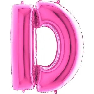 Balónik fóliový písmeno ružové D 102 cm