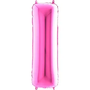 Balónik fóliový písmeno ružové I 102 cm