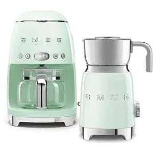 Překapávač SMEG 50's Retro Style 1,4l 10 cup pastelově zelený + Šlehač mléka SMEG 50's Retro Style 0