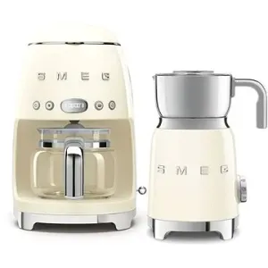 Prekvapkávač SMEG 50's Retro Style 1,4l 10 cup krémový + Šľahač mlieka SMEG 50's Retro Style 0,6 l krémový