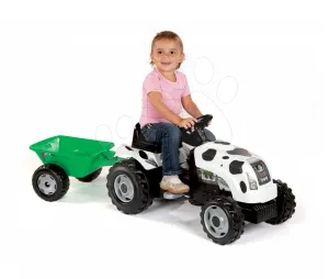 Smoby traktor Farmer XL Kravička 710113 bielo-čierny