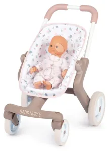 Kočík športový s textilným poťahom Pop Pushchair Natur D'Amour Baby Nurse Smoby s otočnými kolesami pre 42 cm bábiku výška rúčky 54 cm od 18 mes