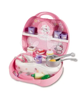 Smoby kuchynka pre deti Hello Kitty mini v kufríku 24472 svetloružová