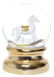 Snehová guľa zlatá koník #4162592