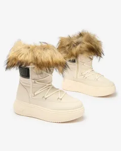 Royalfashion Beige slip-on boots a'la snow boots for women Gomillo