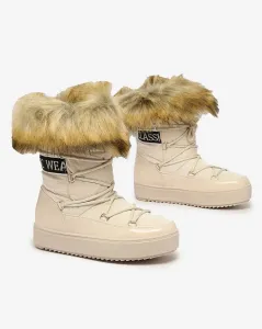 Royalfashion Béžové slip-on čižmy a'la snow boots for women Gomllo