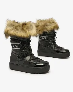Royalfashion Black slip-on boots a'la snow boots for women Gomllo