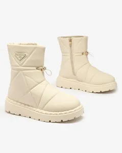 Royalfashion Cream dámske čižmy a'la snow boots Oterika