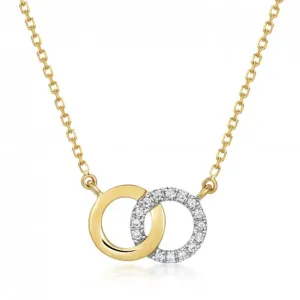 SOFIA DIAMONDS zlatý náhrdelník spojené kruhy GEMCS24046-49