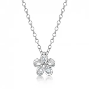SOFIA strieborný náhrdelník zirkónový kvet IS028CT301-38-45