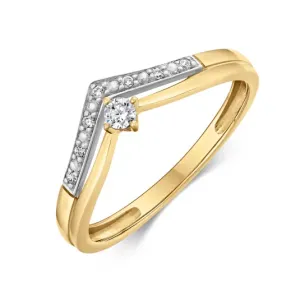 SOFIA zlatý dámsky prsteň s čírymi zirkónmi AUBFOI04B1P #2647553