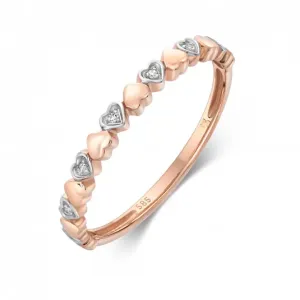 SOFIA DIAMONDS  zlatý prsteň so srdiečkami s diamantami 0,018 ct GEMBG28619-19 #2646921