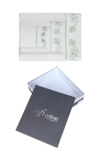 Soft Cotton – Darčeková súprava uterákov a osušky Diara, 3 ks, bielo-mentolová výšivka