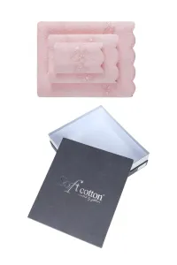 Soft Cotton – Darčekové balenie uterákov a osušky Silvia, 3 ks, ružová
