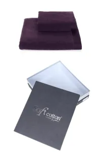 Soft Cotton – Darčeková súprava uterák a osuška Lord, 2 ks, tmavo fialová