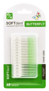Dentálne špáradlá SOFTdent Butterfly FLEXI PICK univerzálna veľkosť XS/M, 1x48 ks
