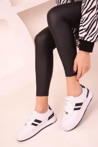 Soho White-Black Women's Sneakers 17767 #7704761