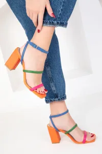 Soho orange-multi Women's Classic Heeled Shoes 17801