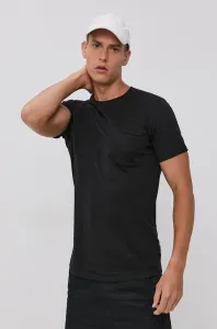 Bavlnené tričko !SOLID čierna farba, jednofarebné