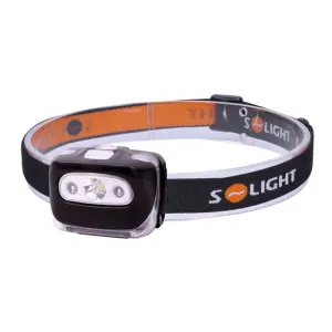 Solight čelové LED svietidlo 3 W + červené svetlo 3× AAA