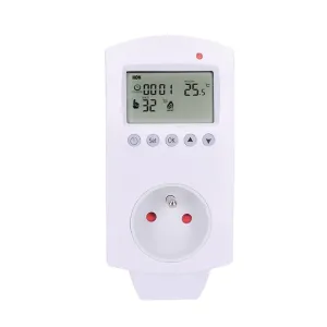 Solight Solight termostaticky spínaná zásuvka, zásuvkový termostat, 230V/16A, režim vykurovania alebo chladenia, rôzne teplotné režimy