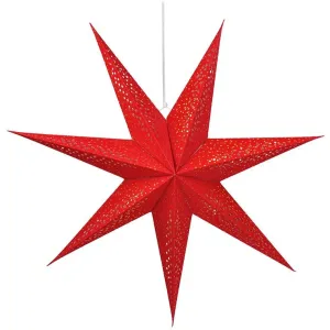 Solight LED vianočná hviezda, červená, 60 cm, 20x LED, 2x AA