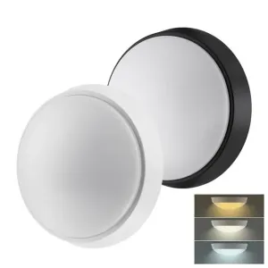 Solight Solight LED vonkajšie osvetlenie s nastaviteľnou CCT, 12W, 900lm, 22cm, 2v1 - biely a čierny kryt