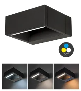 Solight Čierne fasádne LED svietidlo 7W IP54 CCT WO806