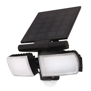 Solight Solight LED solárne svetlo so senzorom, 8W, 600lm, Li-on, čierna