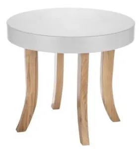 Luxusný biely stolík okrúhly #4043633