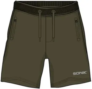 Sonik kraťasy green fleece shorts - xxl