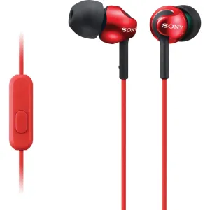 Sony MDREX110AP, červená sluchátka řady EX s ovladačem na kabelu