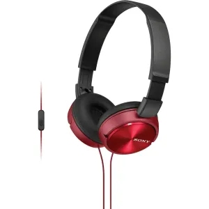 Sony MDRZX310AP, červená náhlavní sluchátka řady ZX s ovladačem na kabelu