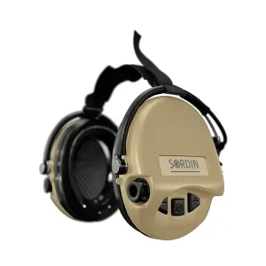Elektronické chrániče sluchu Supreme Mil-Spec AUX Neckband Sordin® – Piesková (Farba: Piesková) #2384885