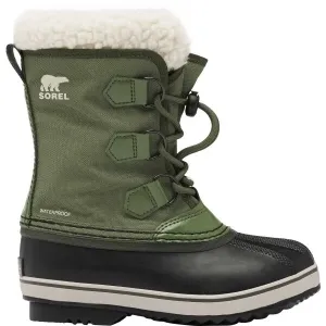 Sorel YOUTH PAC NYLON WP Detská zimná obuv, tmavo zelená, veľkosť 36 #7984752