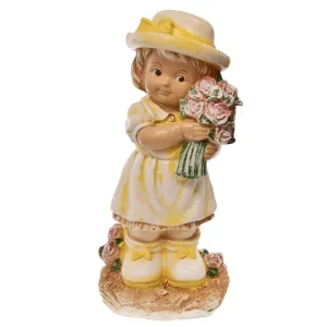 Záhradná dekorácia - dievčatko s kyticou 44 cm #4164469