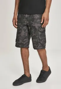 Southpole Belted Camo Cargo Shorts Ripstop grey black - Size:38