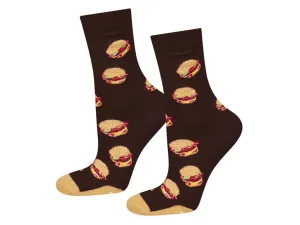 Soxo Dámske/Pánske ponožky vo vtipnom darčekovom balení, 2 páry (36/40, hamburger)